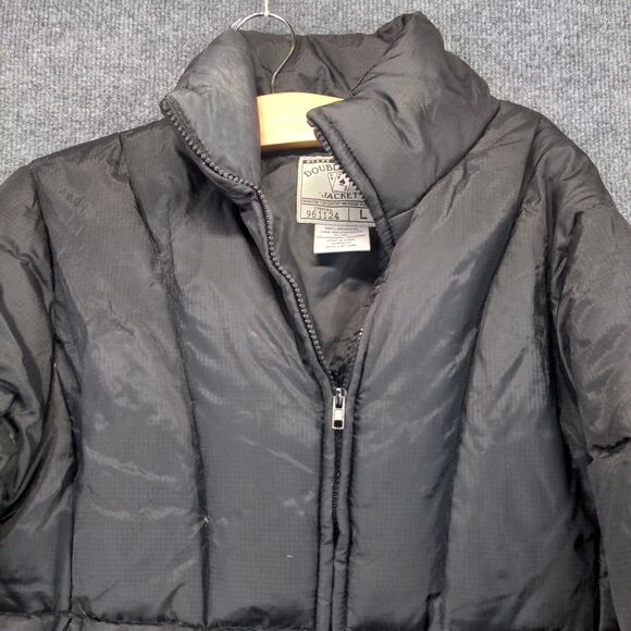 Steve & Barry's Double Down Puffer Jacket Womens Size L Black Full Zip #961124 - Picture 7 of 14